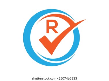 Check mark with latter R