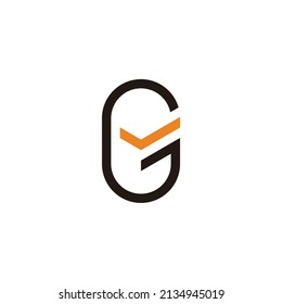 marca de verificación letra g vector de logotipo geométrico simple