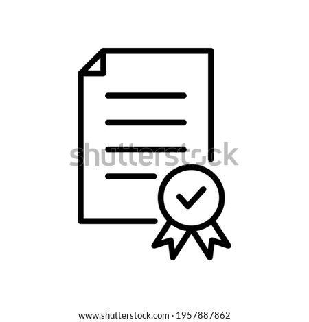Check mark line document icon. Confirmed information. Quality control concept. Approve linear symbol. Check list vector illustration. Isolated on white.