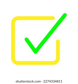 Check mark line icon isolated on white background. Black flat thin icon on modern outline style. Linear symbol and editable stroke. Simple and pixel perfect stroke vector illustration.