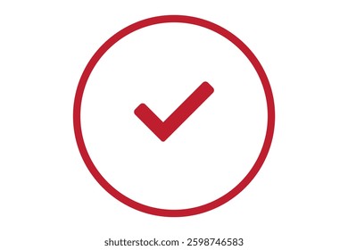 Check mark. Line icon  on white background