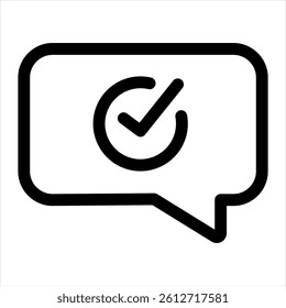 Check Mark Line Icon Vector Illustration