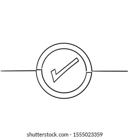 Check mark line icons. Check marks, ticks, quality, approve concepts. Simple doodle symbols with modern linear line art graphic elements collection vector