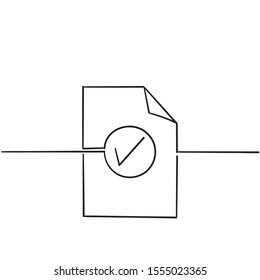 Markieren Sie Markierungslinien-Symbole. Überprüfen Sie Markierungen, Zecken, Qualität, Begrüßungskonzepte. Einfache Doodymbole mit moderner Vektorillustration für die Sammlung grafischer Kunstelemente