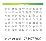 Check Mark Line Icons Set. Approval, Verification, Checklist, Quality Control, Business Process Outline Icons