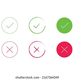 Check mark line icons set 