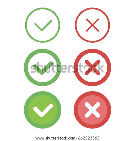 Check mark line icons set. Vector illustration.