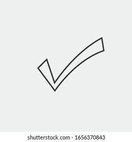 marque el icono vectorial de línea para aprobación y corrección