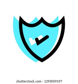 Check mark linear fill icon - linear fill icon vector