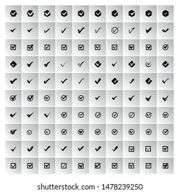 check mark, check list icons set