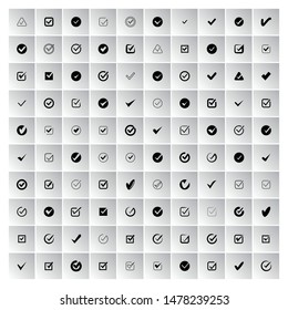 check mark, check list icons set