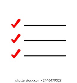 Check mark list task marker element or questionnaire poll survey checklist completed