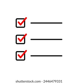 Check mark list task marker element or questionnaire poll survey checklist completed