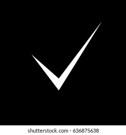 Check mark, check list, vote, yes icon. Flat design. Black and white. Vector.