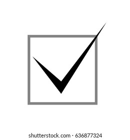Check mark, check list, vote, yes icon. Flat design. Isolated. Grey and black. Vector illustration.