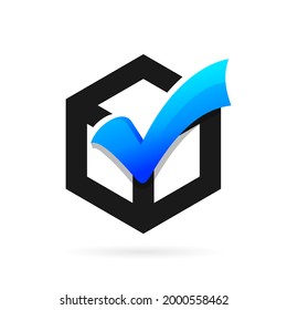 check mark logo in box symbol