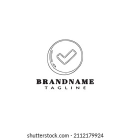 check mark logo cartoon icon design template black modern isolated vector illustration