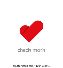 Check mark logo design, paper origami style.