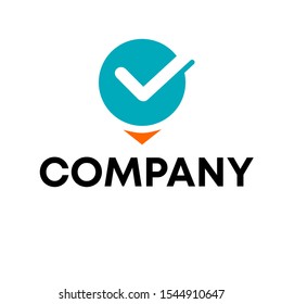 Check mark logo design vector unique template
