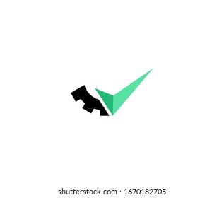 Check mark logo gear vector icon 