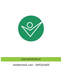check mark logo human figure swoosh style design element vector eps 10 
