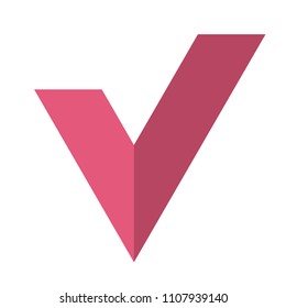 Check mark logo icon. Fiolet color vector illustration