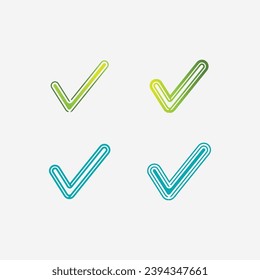 marca de verificación icono de logotipo y vector de lista de comprobación de símbolos 