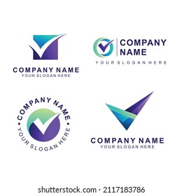 check mark logo with multiple concept