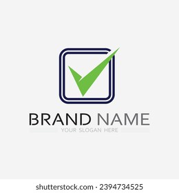 marca de verificación logotipo y diseño de iconos de símbolos ilustración vectorial