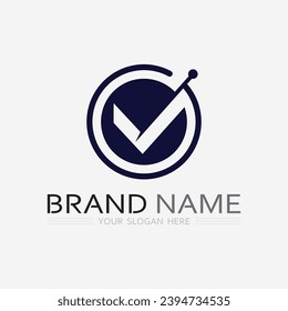 check mark logo and symbol icon design vector illustration