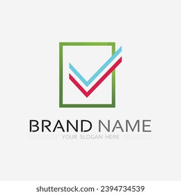 check mark logo and symbol icon design vector illustration