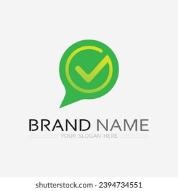check mark logo and symbol icon design vector illustration