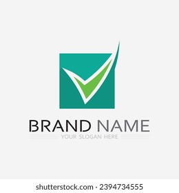 check mark logo and symbol icon design vector illustration