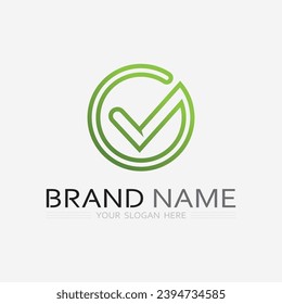 marca de verificación logotipo y diseño de iconos de símbolos ilustración vectorial