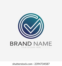 check mark logo and symbol icon design vector illustration
