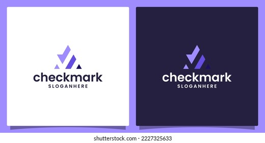 Check mark logo template design with letter A abstract logo Vector Design, creative symbol, icon.