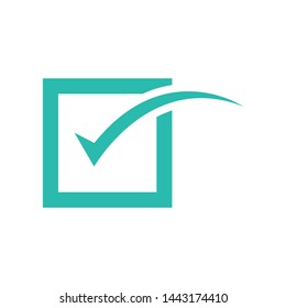 Check mark logo template, vector verified icon design