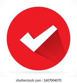 Check mark logo vector or icon. Tick symbol in green color illustration vector or icon. Accept okay symbol for approvement vector or icon or checklist design vector or icon.