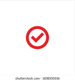 Check Mark Logo Vector Icon, Tick Symbol in Red Color Illustration