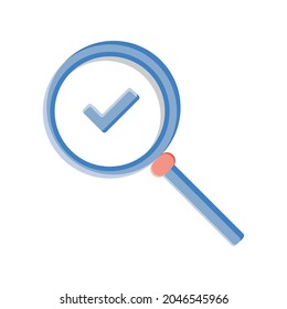 marca de verificación en el icono de ampliación aislado