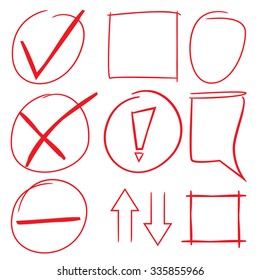 check mark, marker elements
