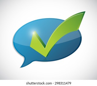 check mark message of approval illustration design over white