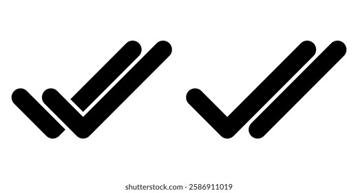 Check mark message chat icon set