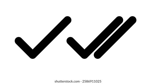 Check mark message chat icon set