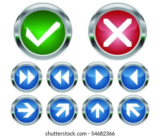 Check mark and navigation buttons-vector