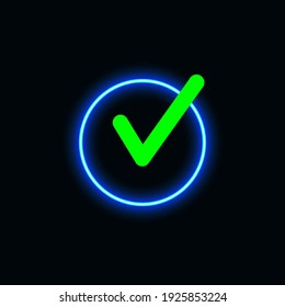 Markieren Sie Neon Symbol für Website, mobile Anwendung und Vorlage UI-Material. Vektorgrafik