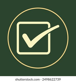Check mark notable trendy icon beautiful abstract vector illustration artwork colorful design