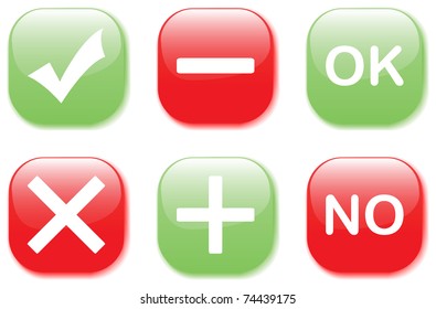 Check Mark Ok No Positive Negative Stock Vector (Royalty Free) 74439175 ...