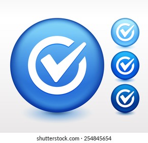 Check Mark on Blue Round Button