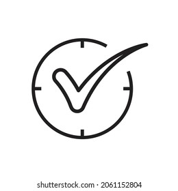 Check mark on clock icon design vector illustration